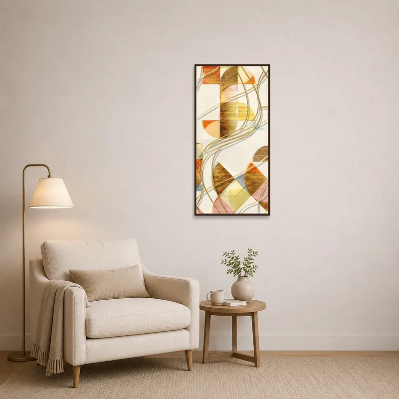 Swirl geometric print adds color to a cozy reading corner ambiance.