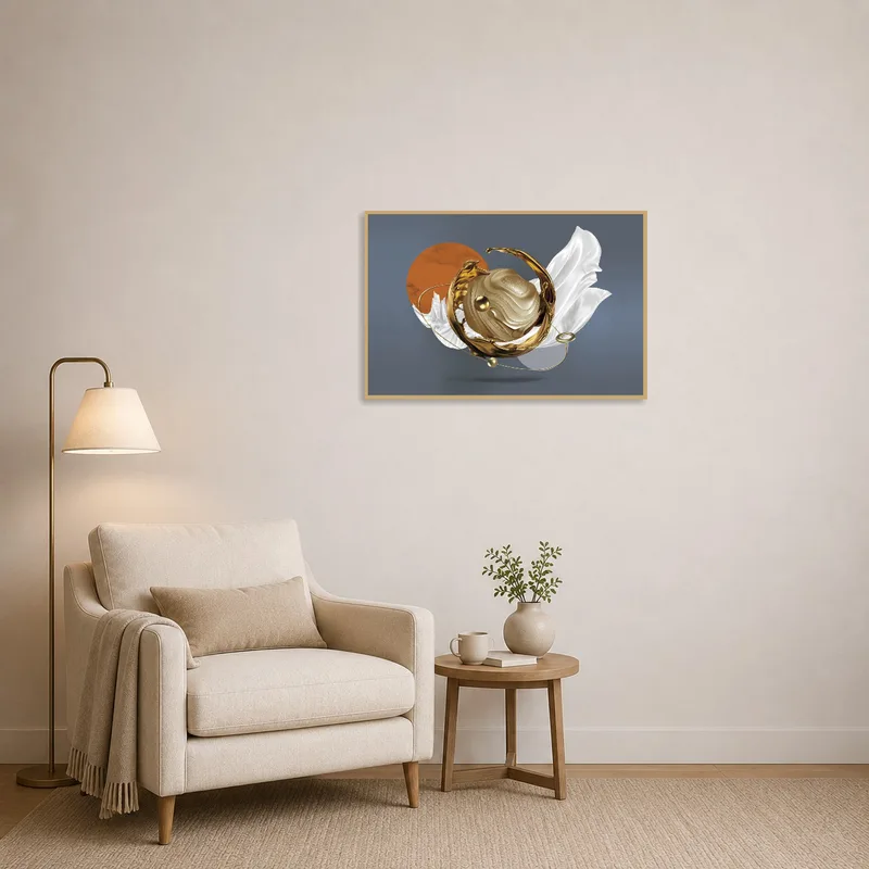 Abstract swirl offers inspiration in a cozy reading corner.