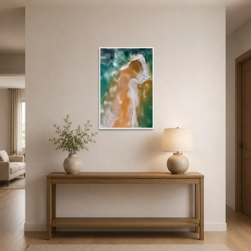 Ocean waves bring a refreshing feel to the entrance hall.