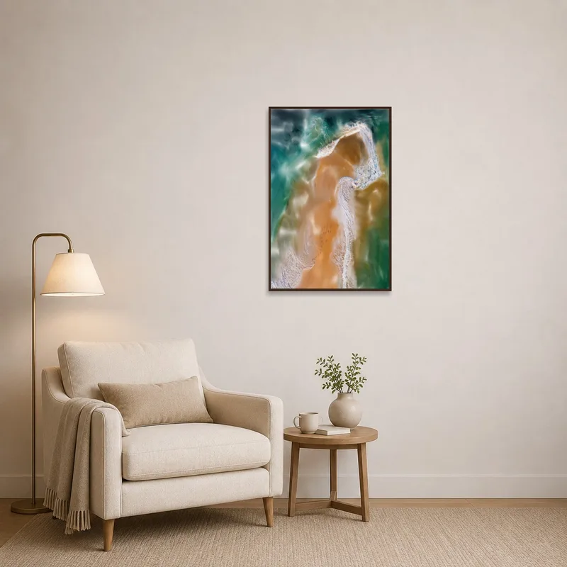 Aerial view creates a serene vibe in the reading corner.