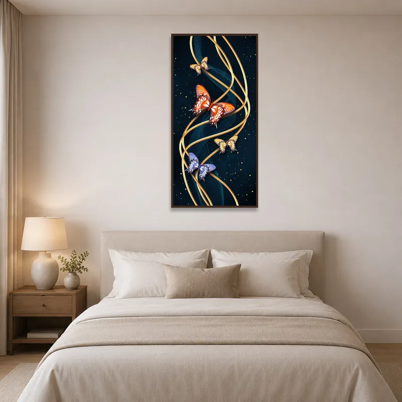 Enhances a bedroom's ambiance with fluttering butterflies.