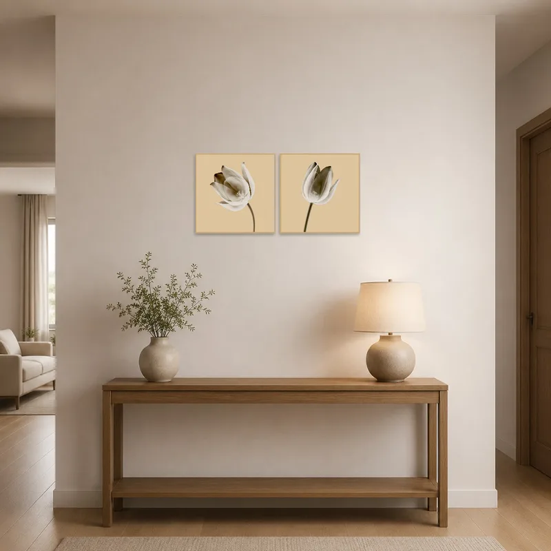 Elegant floral set greeting guests in the entrance hall.