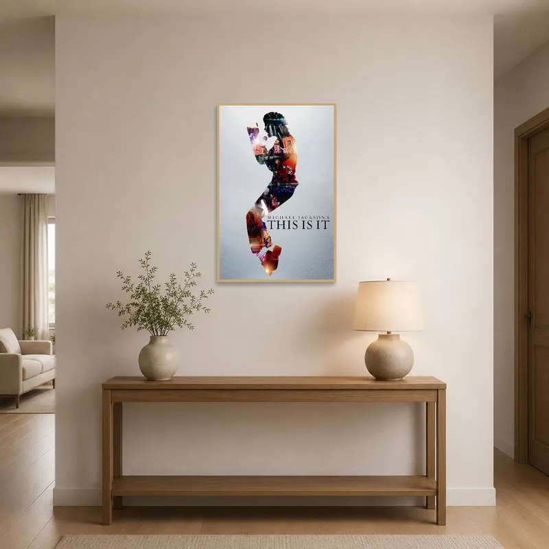 Dynamic pop music art provides a lively touch to the entrance hall's welcoming atmosphere.