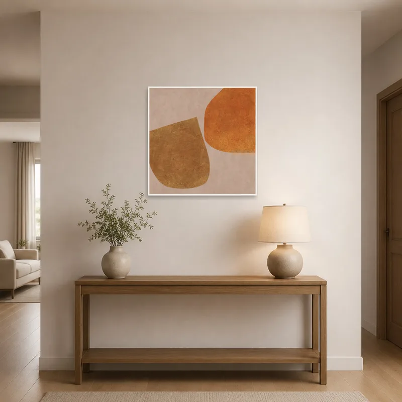 Geometric composition provides a striking focal point in an entrance hall.