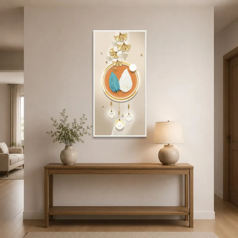 Glamorous golden charm floral art welcoming guests in the entrance hall.