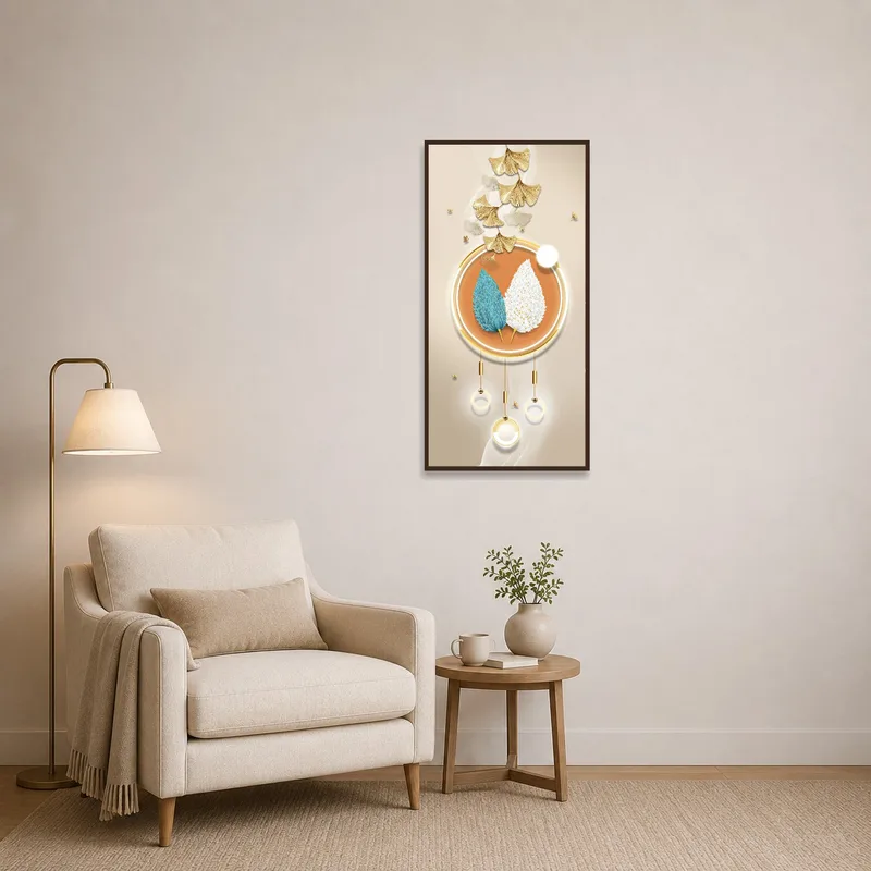Charming floral art print adding elegance to a cozy reading corner.