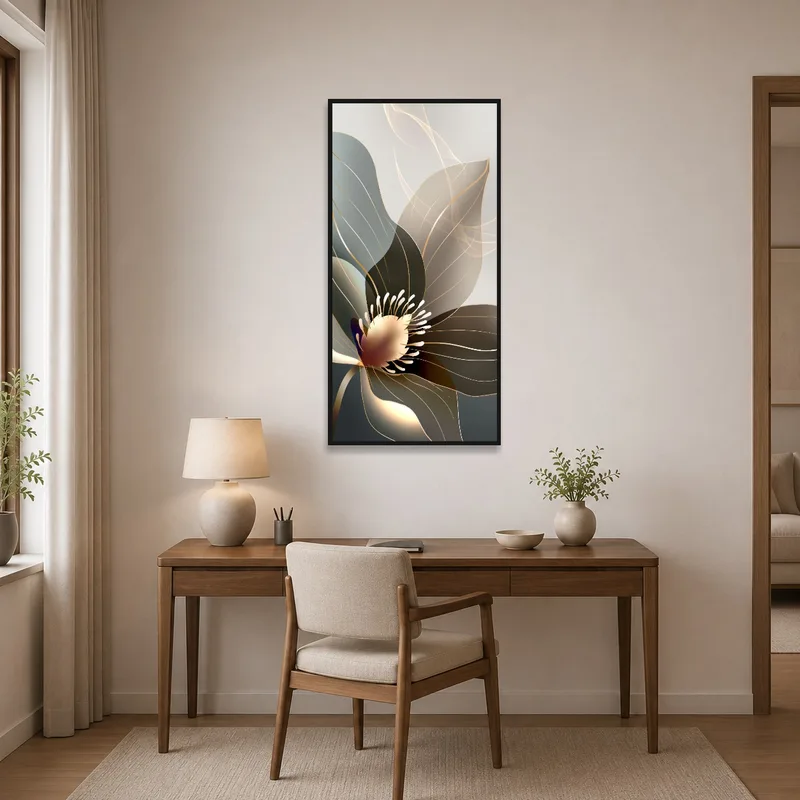 Abstract flower enhances the work atmosphere with style.