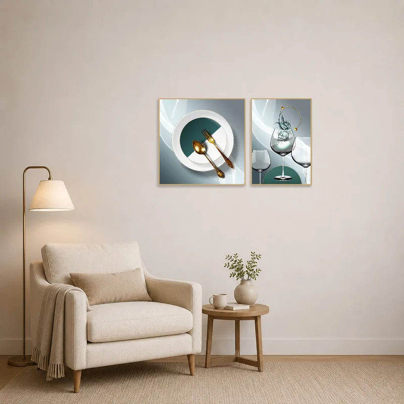 Elegant culinary art displayed in a serene reading-corner.