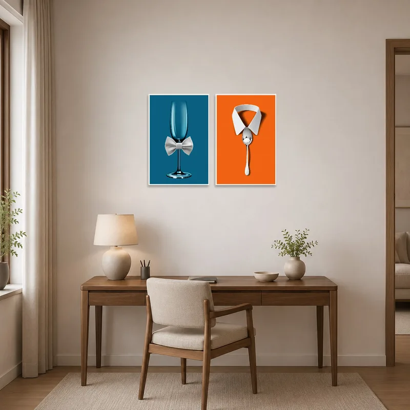 Fashion culinary pieces energizing a creative home office space.