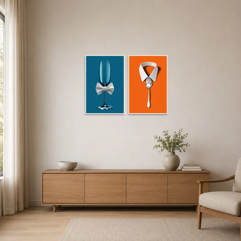 Sleek fashion culinary art enhancing a minimalist room.