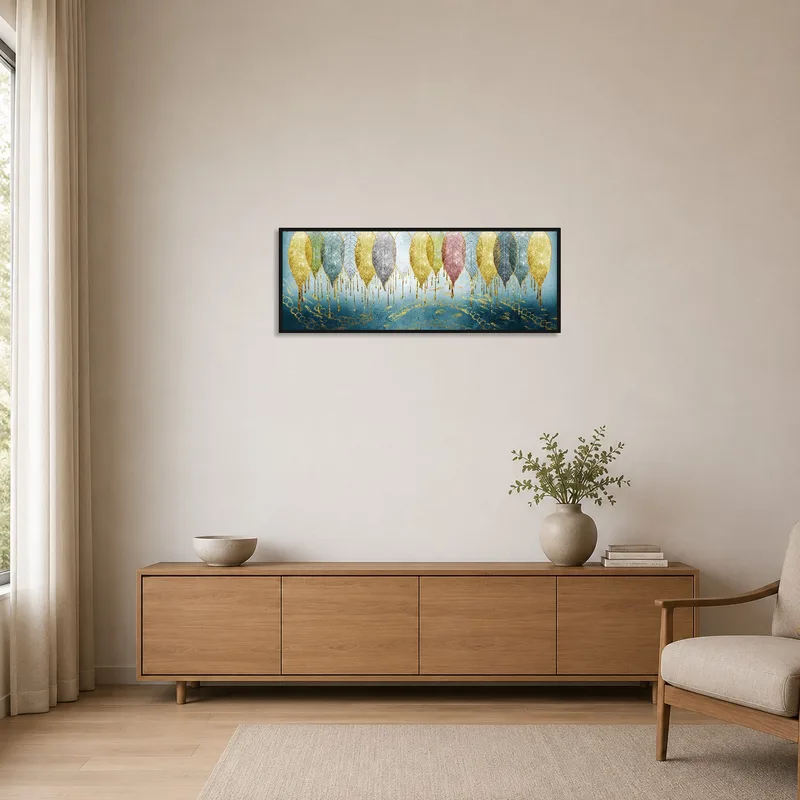 Subtle leaf composition brings a touch of nature to minimalist decor.