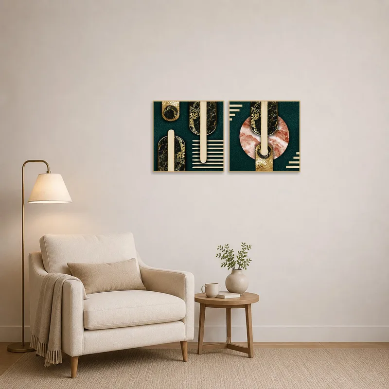 Artistic duo brings elegance to a cozy reading nook.