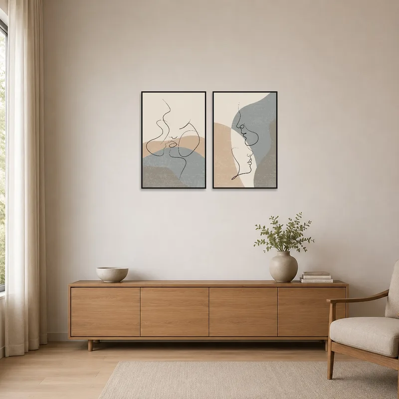Minimalist line art complements the clean, simple design.
