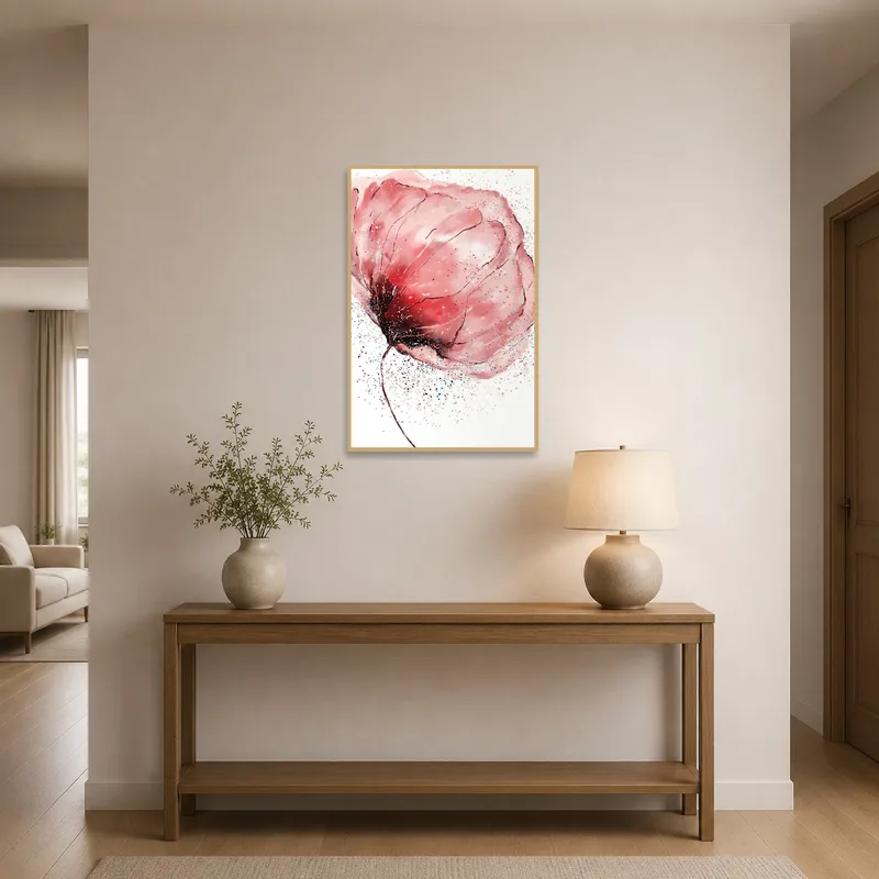 Blossom watercolor warmly welcoming in an entrance hall.