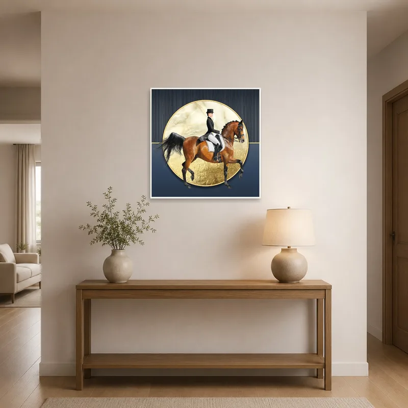 Equestrian elegance greets visitors in the stylish entrance hall.