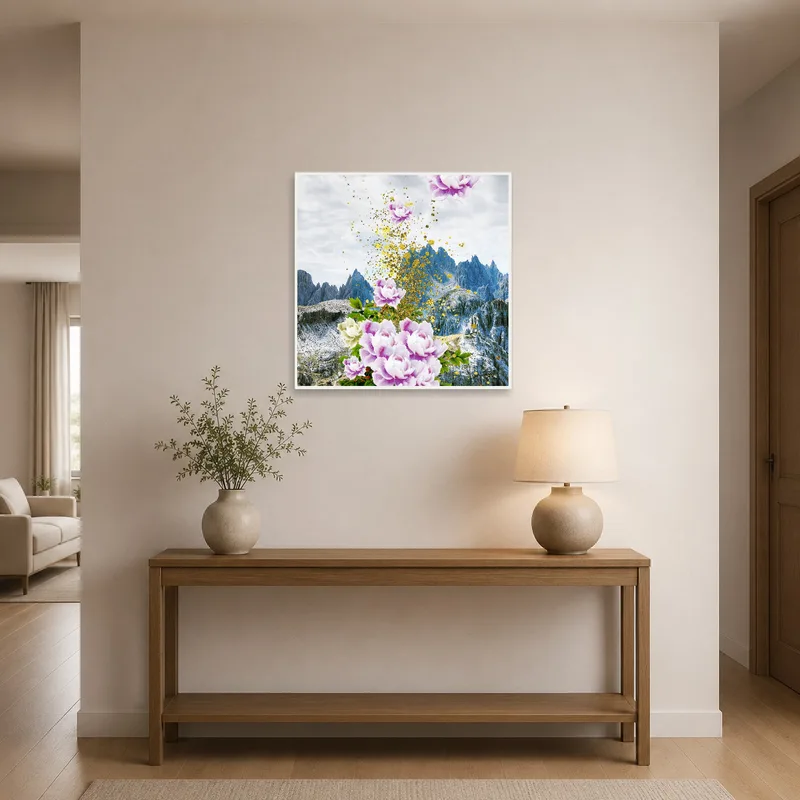Entrance hall featuring Floral Avalanche with mountains adding elegance.