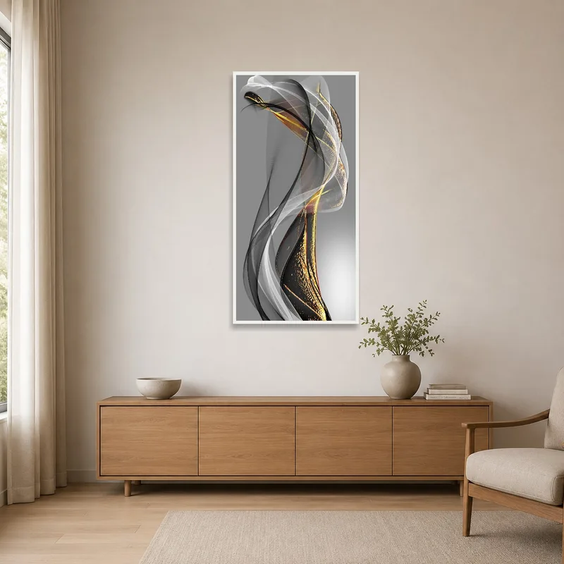 Art print on a minimalist wall with clean lines and simple decor.