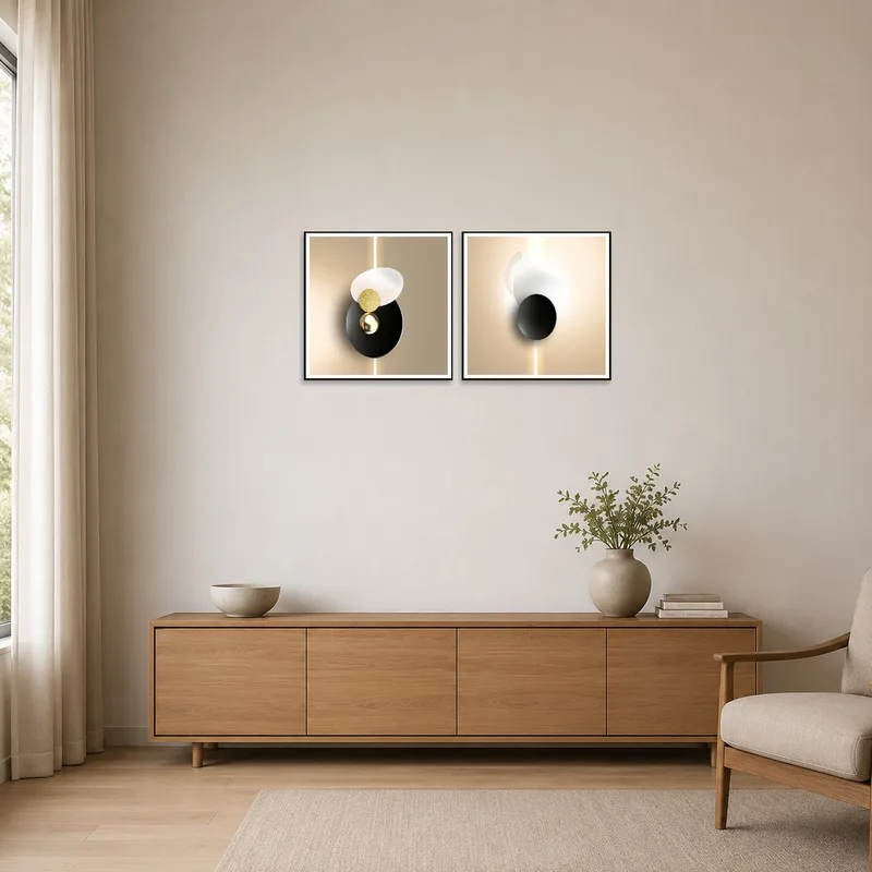 Stylish geometric design complements a minimalist space.