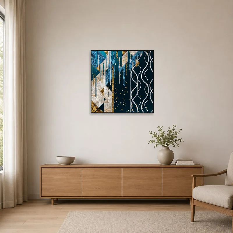 Sleek geometric elegance piece in a minimalist setting with clean lines.