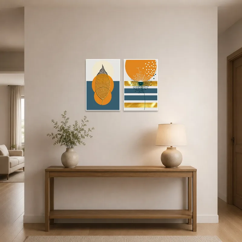 Nature-themed prints greet visitors in the entrance hall.