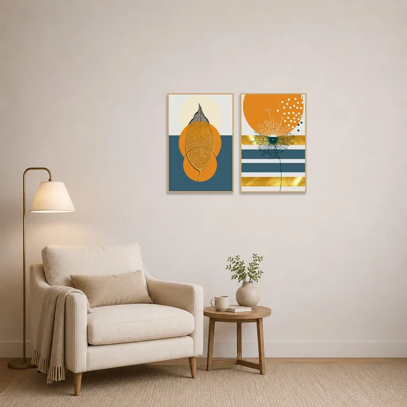 Geometric prints add charm to a cozy reading corner.