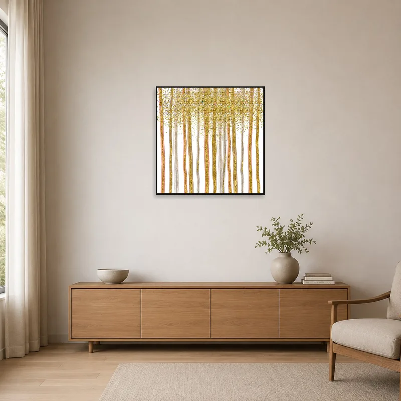 Abstract art print adding elegance to a minimalist room decor.