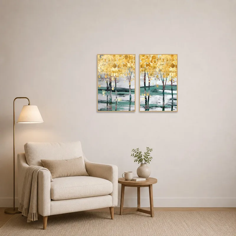 A warm, artistic touch for a cozy reading corner filled with books.