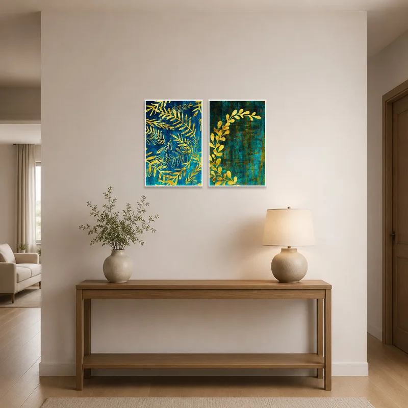Visitors are greeted by golden leaf artwork in an entrance hall, adding a touch of luxury.