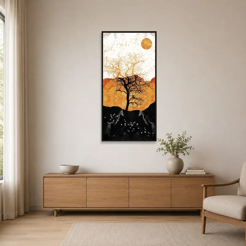 Sleek abstract composition in a minimalist space.