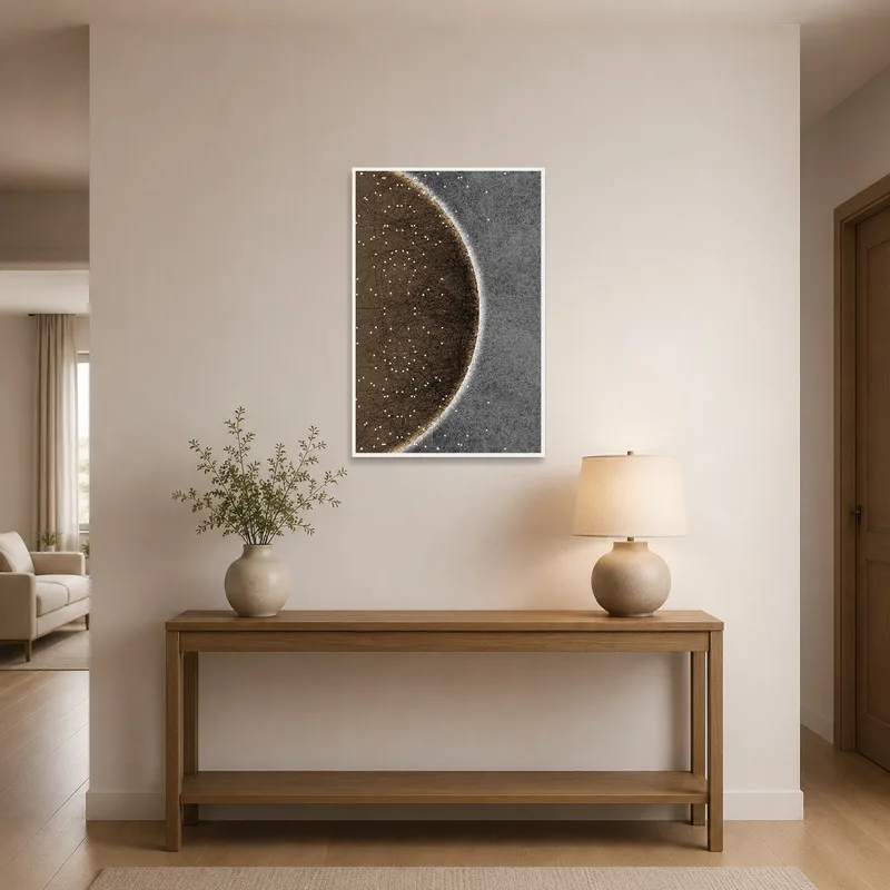 Geometric orb piece adding intrigue to a welcoming entrance hall decor.