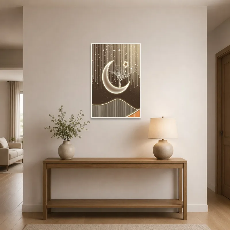Lunar Dreamscape greeting with celestial allure in an entrance hall.