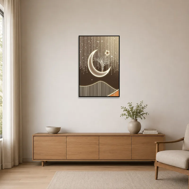 Lunar Dreamscape adding celestial charm to a minimalist space.