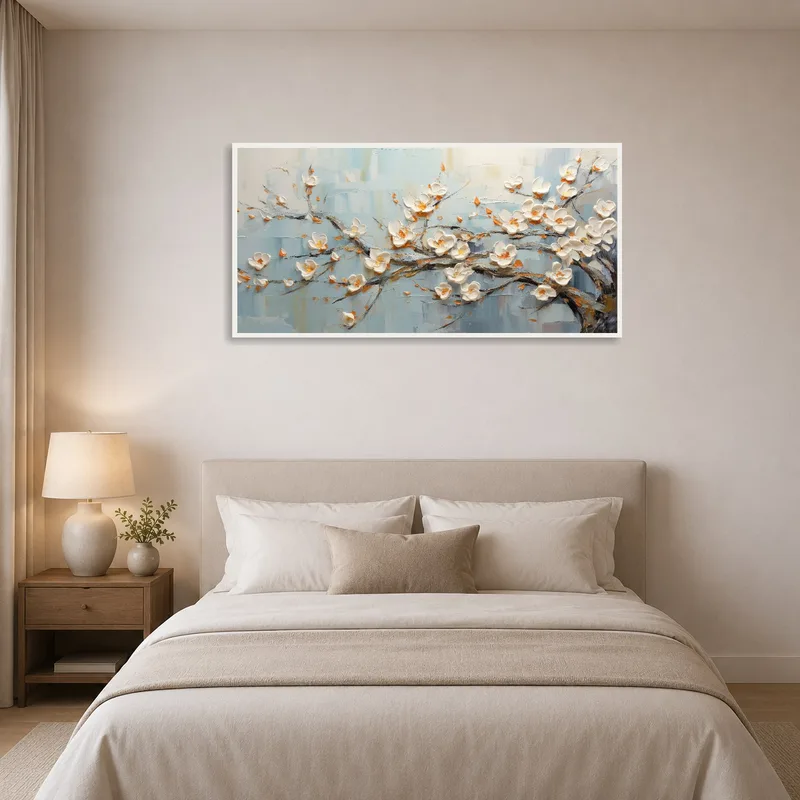 Serene Blossom piece soothing the ambiance in a tranquil bedroom.
