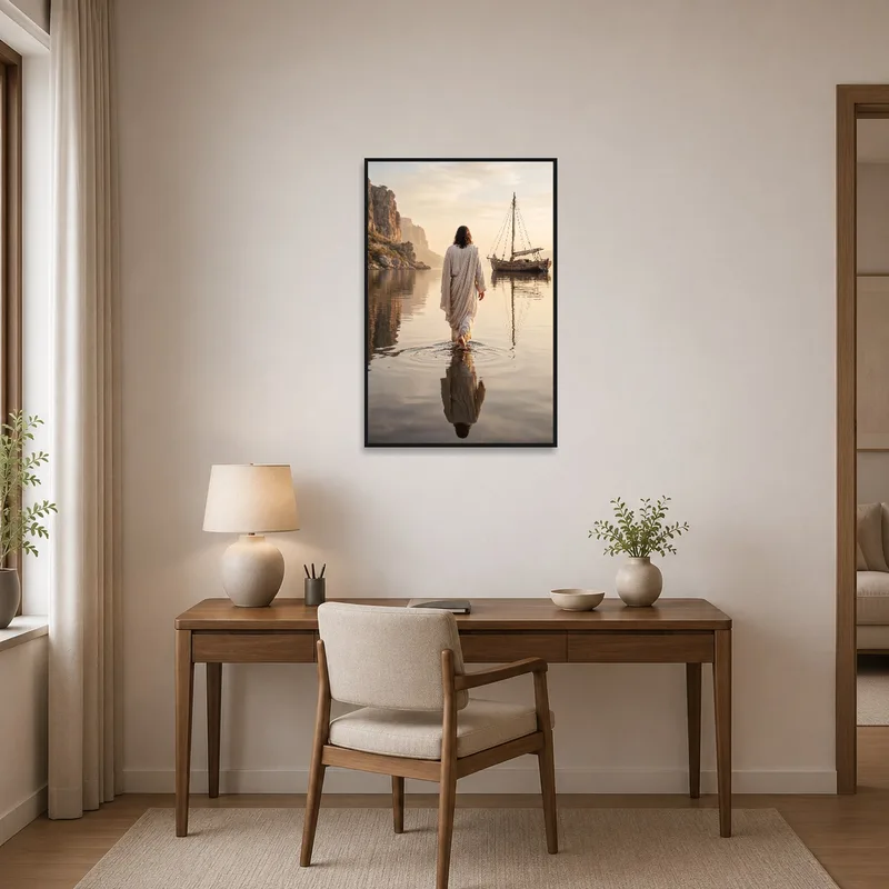 Peaceful waterscape inspiring a productive home office.