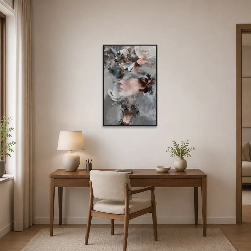 Surreal Vision enhancing the creative vibe of a tidy home office.