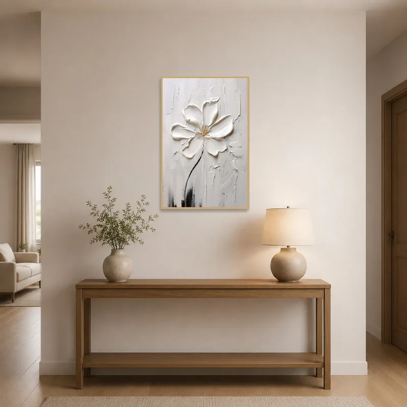 Blossom art adding elegance to a welcoming entrance hall.