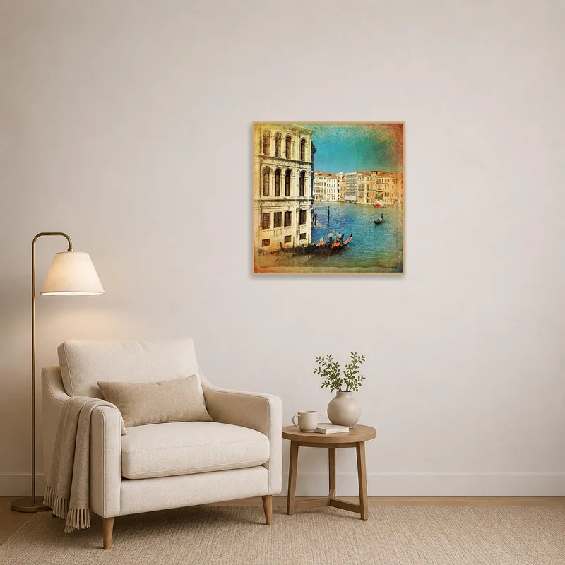 Canal artwork brightens up a snug reading nook.