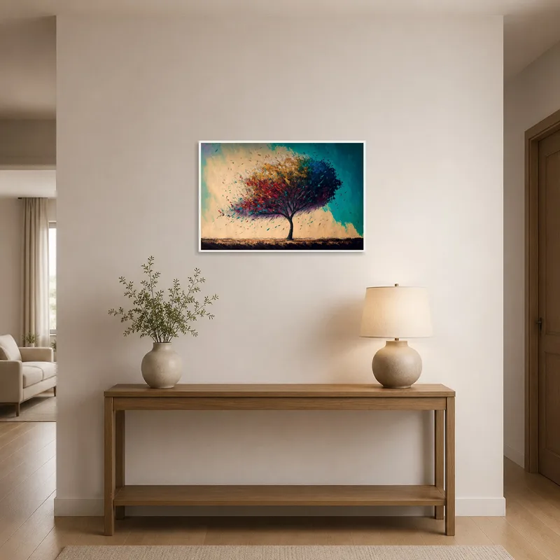 Eye-catching tree piece welcomes in the entrance hall.